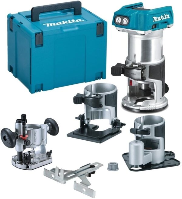 Makita DRT50RTJX3 Accu Freesmachine 18v Li-ion | met 2x 18v accu&apos;s-0088381846219