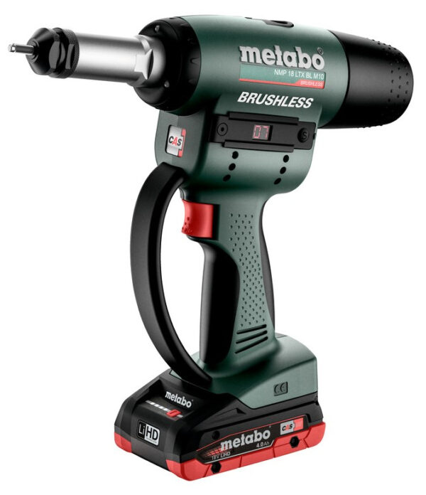 Metabo NMP 18 LTX BL M10 | Accu-Blindklinknagelpistool | 18 V | 2 x 4.0 Ah | Lader ASC 55 | Metabox 145 M - 601788800-4061792212916