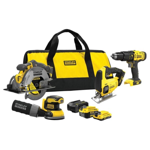 Stanley FATMAX SFMCK412MDS V20 18V 4PC Woodworking Kit 1x4Ah 1x2Ah - SFMCK412MDS-QW-5035048837917