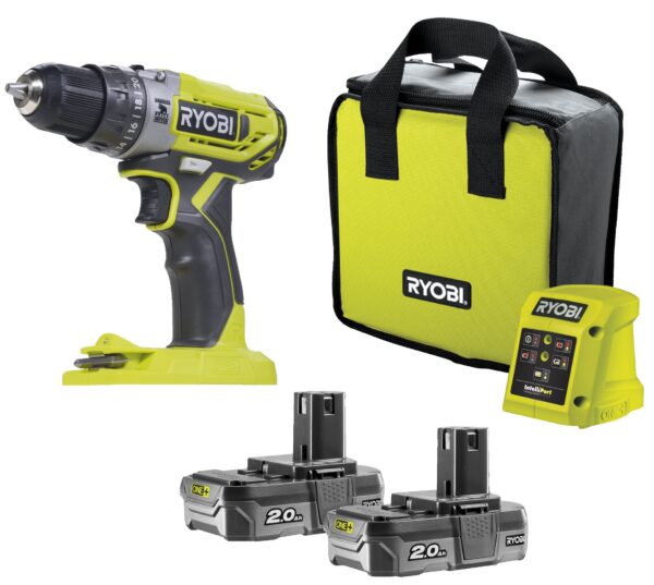 Ryobi R18PD2-220S | ONE+ | 18V Snoerloze Klopboormachine (2x 2.0Ah) 5133004459-4892210178824