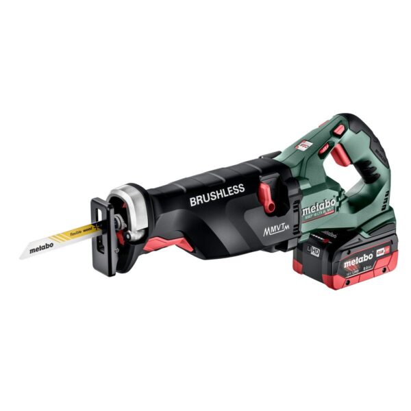 Metabo Accu-reciprozaag | SSEP 18 LTX BL MVT | 8,0 Ah LiHD accu (2 st) en ASC 145 supersnellader 602258810-4061792220881