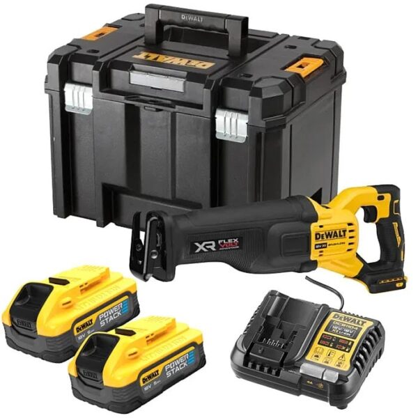 DeWalt DCS386H2T-QW Accu Reciprozaag | 18V XR Brushless FV Adv | 2x 5.0Ah POWERSTACK accu | TSTAK koffer DCS386H2T-QW-5054905315757