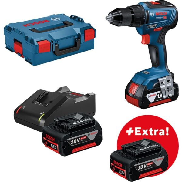 Bosch Blauw GSB 18V-55 Professional Accuklopboor/schroefmachine I L-Boxx | 3 accu&apos;s 5.0Ah in L-Boxx - 0615990L86-4059952559711