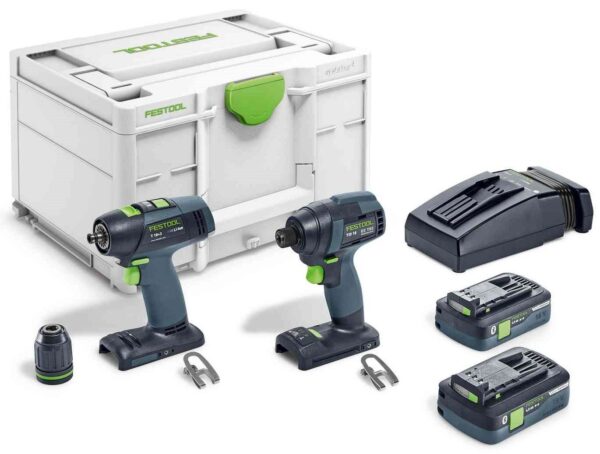 Festool TID 18 HPC 4,0-Set T18 Combiset | TID 18 Accu Slagschroevendraaier + T18+3 Accuboormachine | 18V | 4,0Ah Li-Ion - 577244-4014549402313
