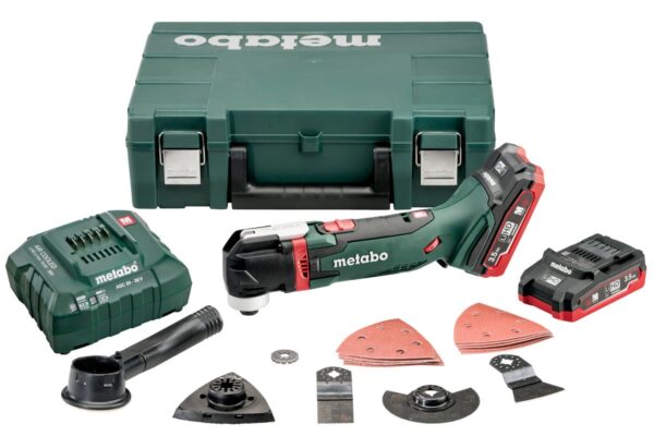 Metabo MT 18 LTX BL QSL 18V | accu multitool + 14 delige set | inclusief accu&apos;s en lader - 613088800-4061792183933