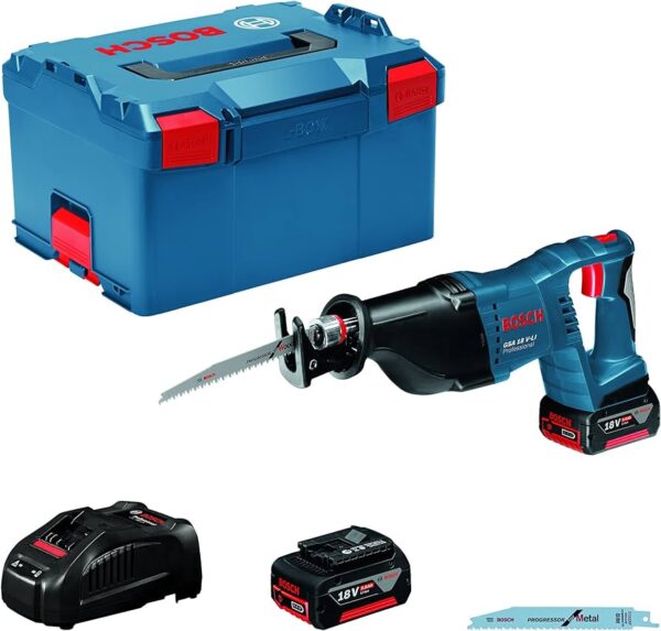 Bosch Blauw GSA 18 V-Li accu reciprozaag | 5.0Ah Li-Ion | in L-BOXX - 060164J00B-3165140861601