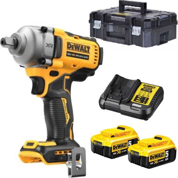 DeWalt DCF892P2T-QW - 18V XR Brushless 1/2" Slagmoersleutel (pin-aansluiting) | 2x 5.0Ah | in TSTAK koffer - DCF892P2T-QW-5035048743669