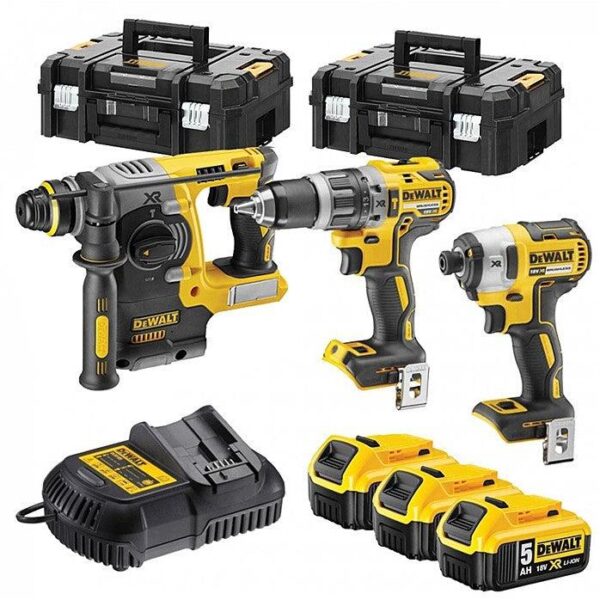 DeWalt DCK368P3T accu set | DCD796 + DCF887 en DCH273 in T-Stak koffers | 18v 5.0Ah Li-ion - DCK368P3T-QW-5054905025410