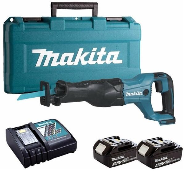 Makita DJR186RTE 18v Accu Reciprozaag | 5,0 Ah accu (2 st), snellader, koffer-0088381806725