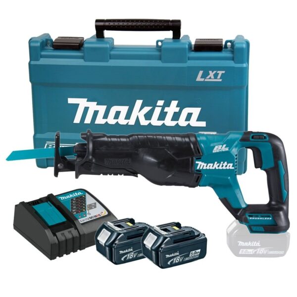 Makita DJR187RTE 18v Accu Reciprozaag Koolborstelloos | 5,0 Ah accu (2 st), snellader, koffer-0088381806190
