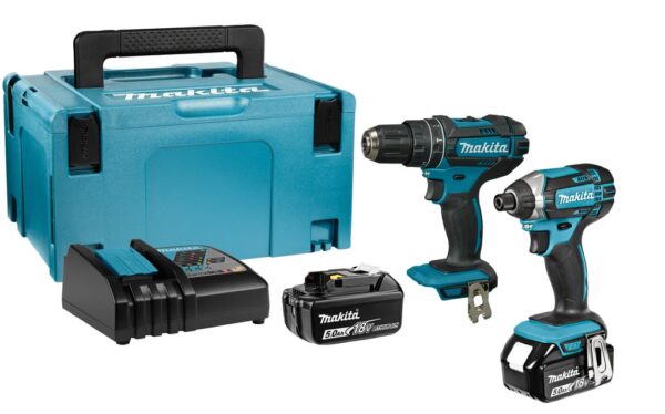 Makita DLX2131TJ 18V combiset DHP482 accu klopboormachine + DTD152 slagschroevendraaier (2x 5.0Ah accu) in Mbox-0088381899611
