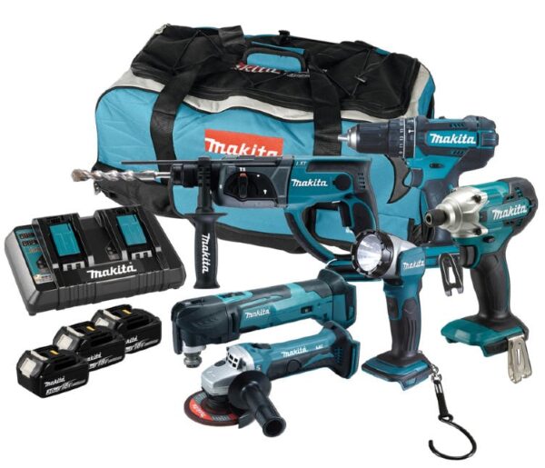 Makita DLX6100PX1 Comboset 18v - DHP452 - DHR202 - DTM51 - DTD156 - DGA452 | 3x 3.0Ah accu-0088381723121