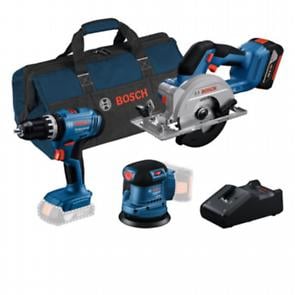 Bosch Blauw Combiset 18V-set met 3 machines | GSR + GWS + GBH + 3 x 4,0 Ah + GAL 18V-40 - 0615A5007L-4053423352948