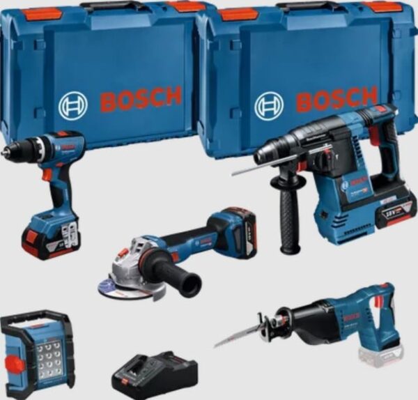 Bosch Blauw 18V-set met 5 machines | GSB + GBH + GWS + GSA + GLI + 3 x 5 + GAL Professional - 0615A5007S-4053423353051