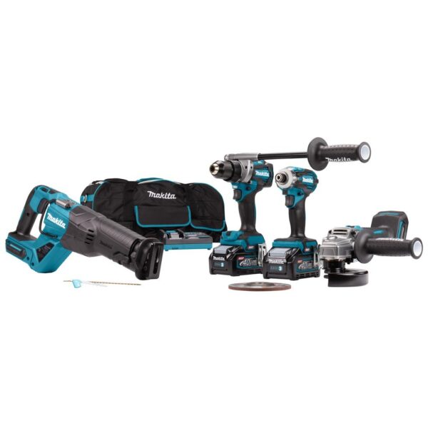 Makita DK0126G401 | Combiset | 40V Max | 4,0Ah | Li-Ion | DF001G accuboor | TD001G slagschroever | GA005G slijper | JR001G reciprozaag - DK0126G401-0088381724005