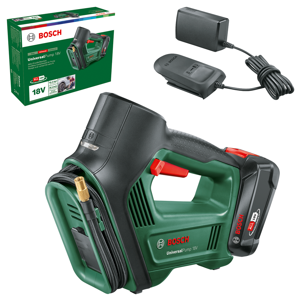 Bosch Luchtpomp Universal Pump 18V | 1 x 2,0 Ah accu + lader - 0603947101-4053423242768