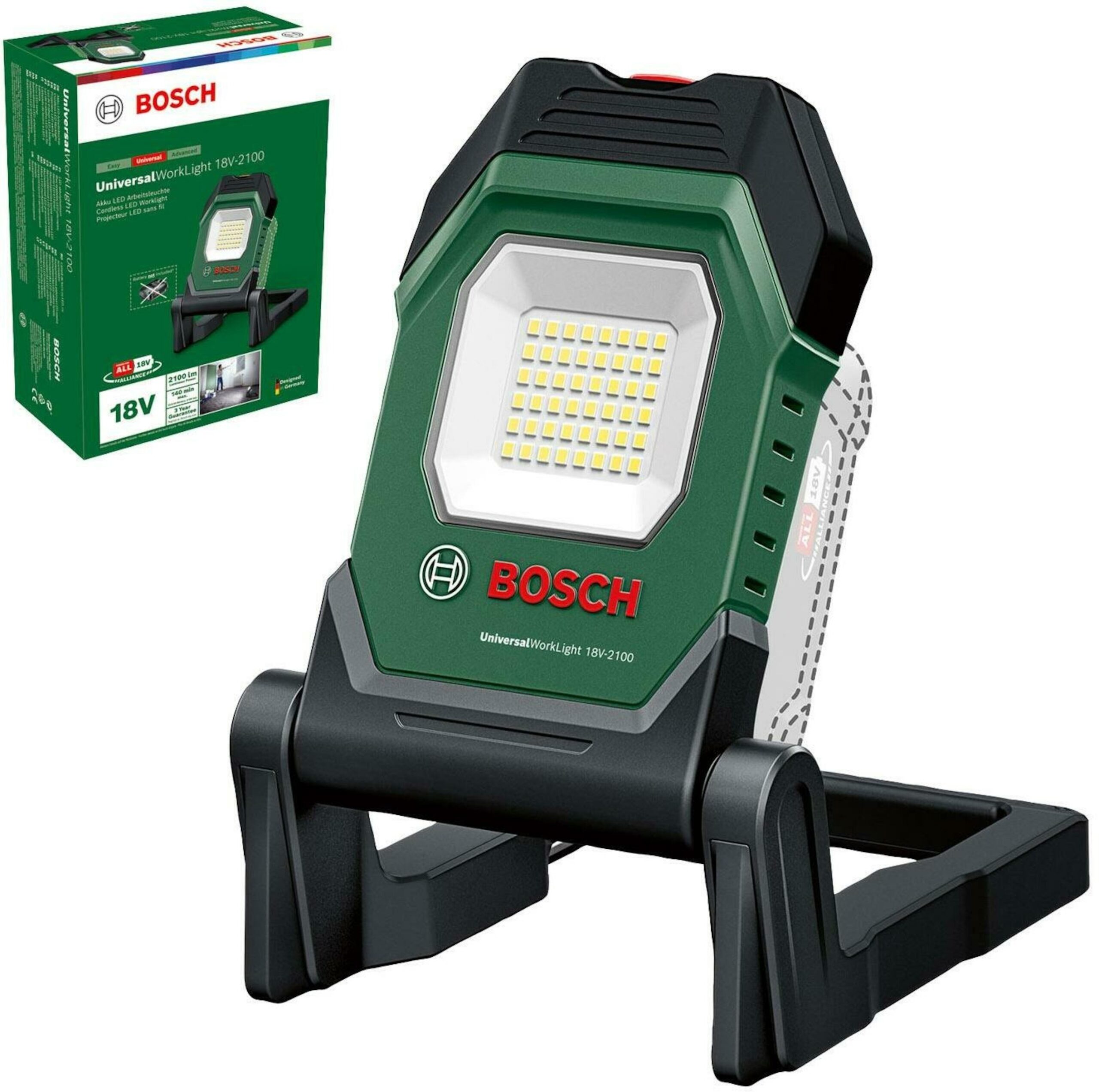 Bosch Groen UniversalWorklight 18V-2100 BT Accu Werklamp | Zonder accu en lader - 06039A1300-4053423250770