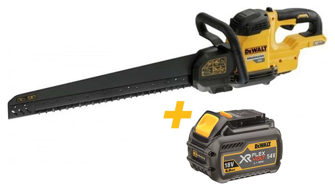 DeWalt DCS397N-XJ XR Flexvolt Accu Alligatorzaag 430mm | Inclusief DCB546-XJ XR FLEXVOLT 18V-54V 6.0Ah accu-5035048636756+5035048646298